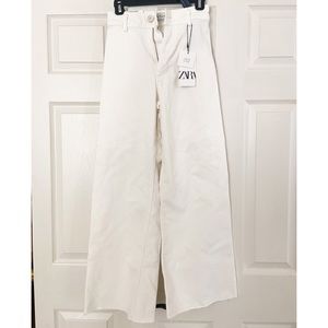 Zara Marine Fit Straight Jeans - White